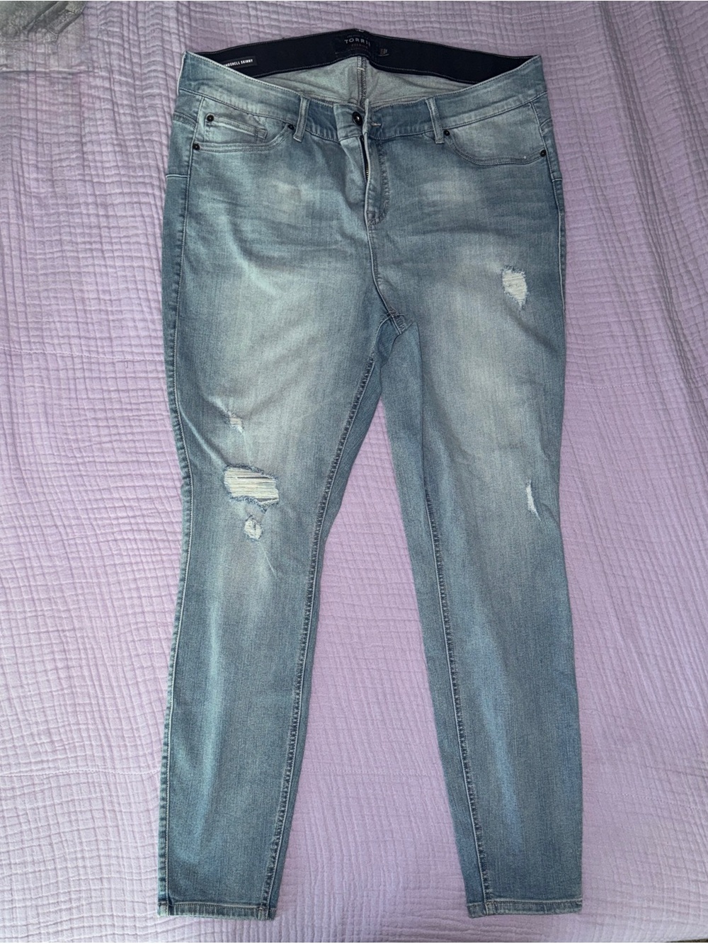 torrid Light Wash Distressed Skinny Jeans